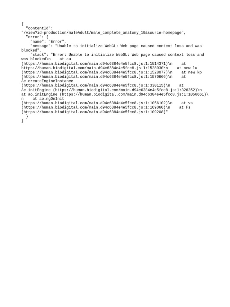 WebGL Initialization Error Report | PDF