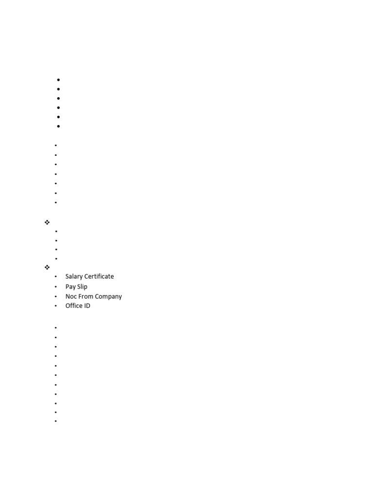 Tourist Visa Document Checklist | PDF