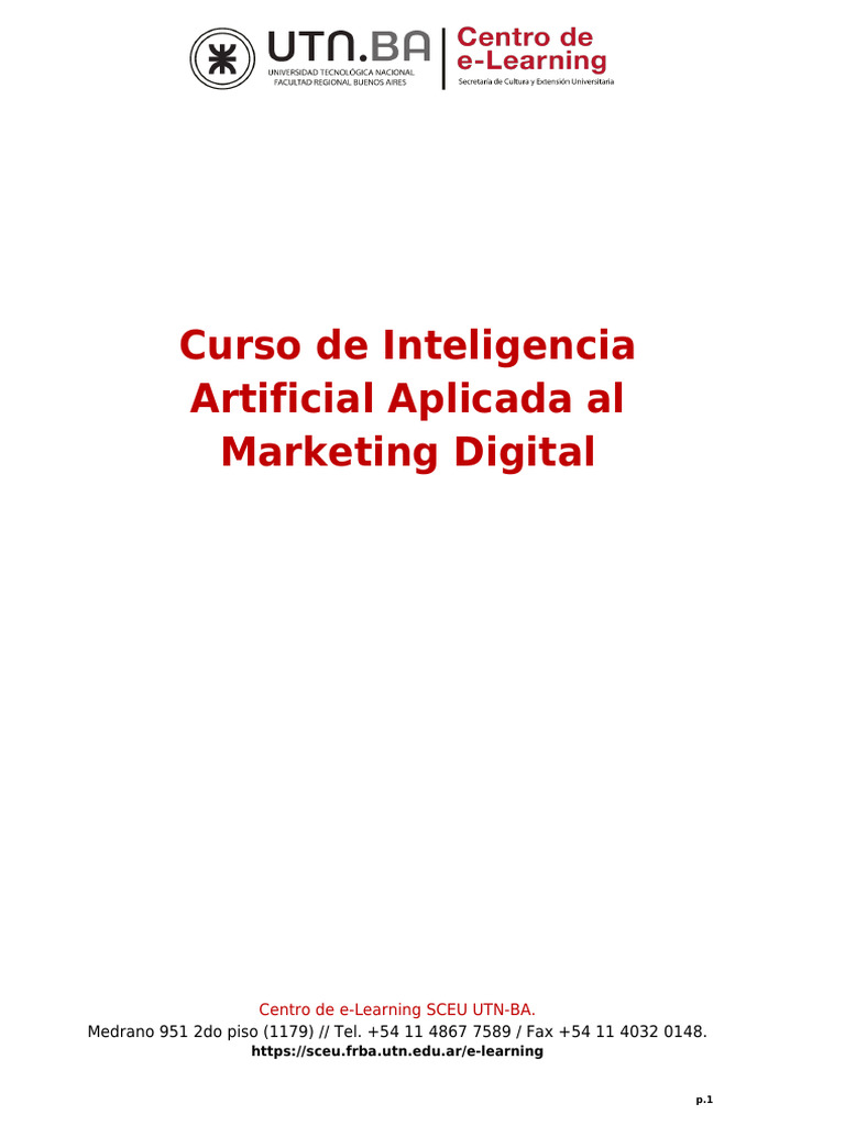 Curso de Inteligencia Artificial Aplicada Al Marketing Digital | PDF ...