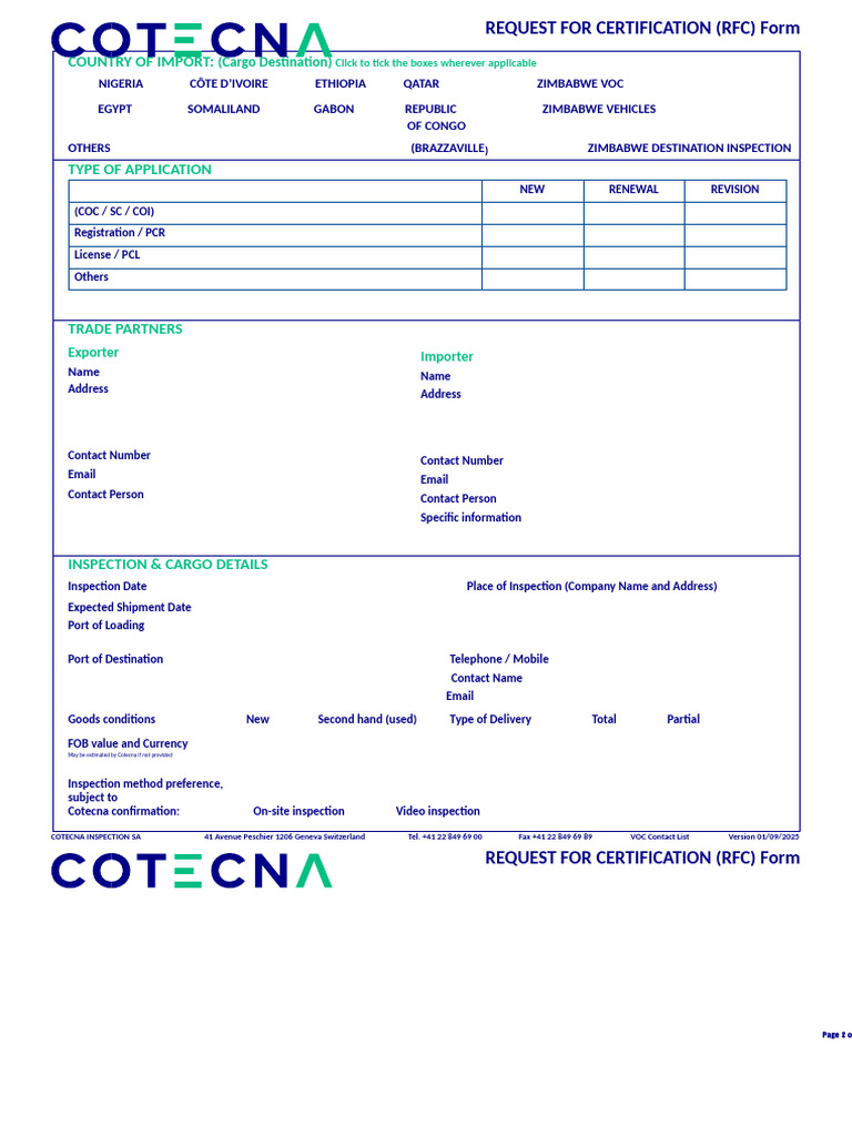 Coffee RFC Certification Request Form | PDF | Business