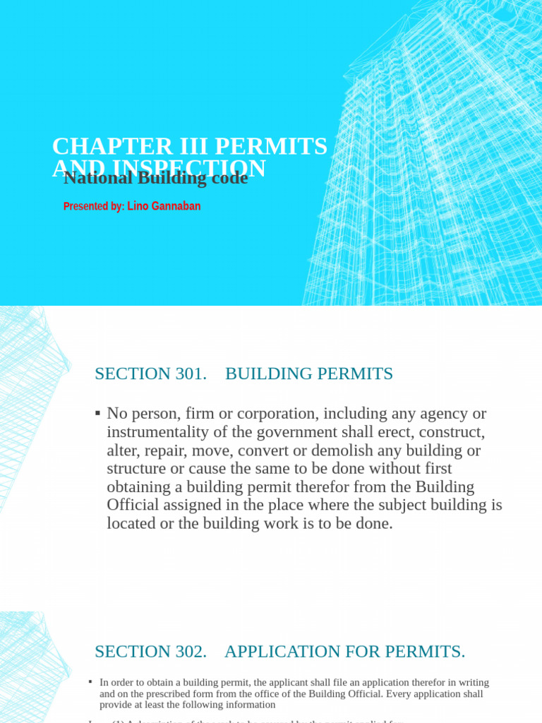 Chapter III Permits and Inspection | PDF | Justice | Crime & Violence
