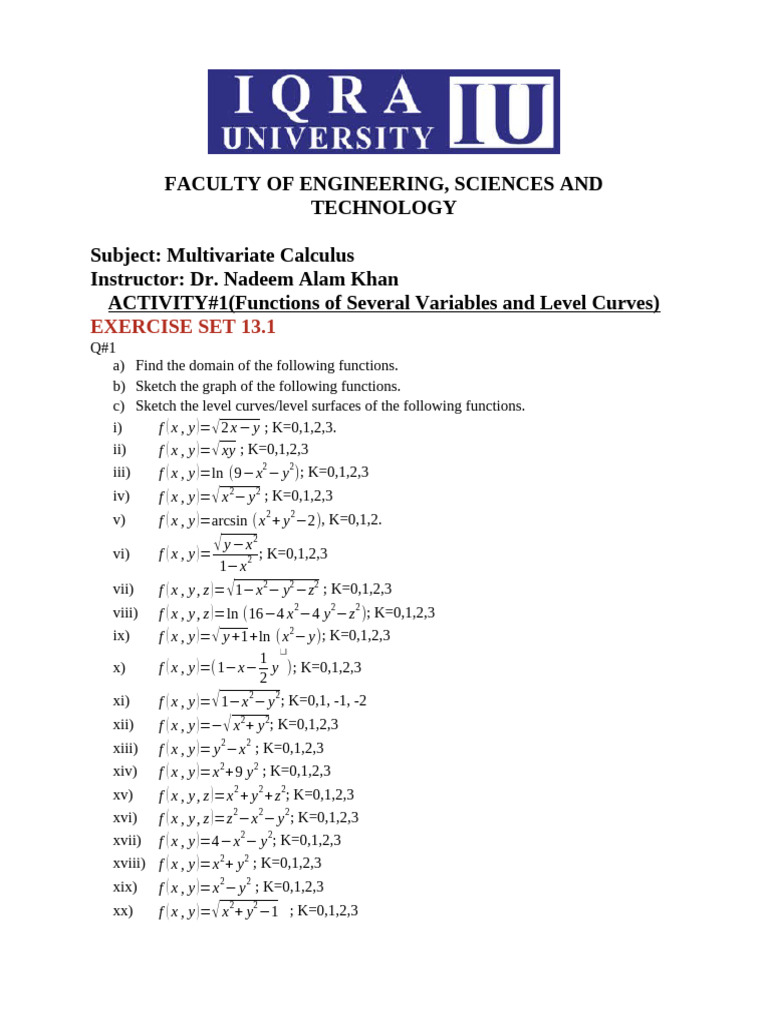 Multivariate Calculus Functions and Curves | PDF | Function ...