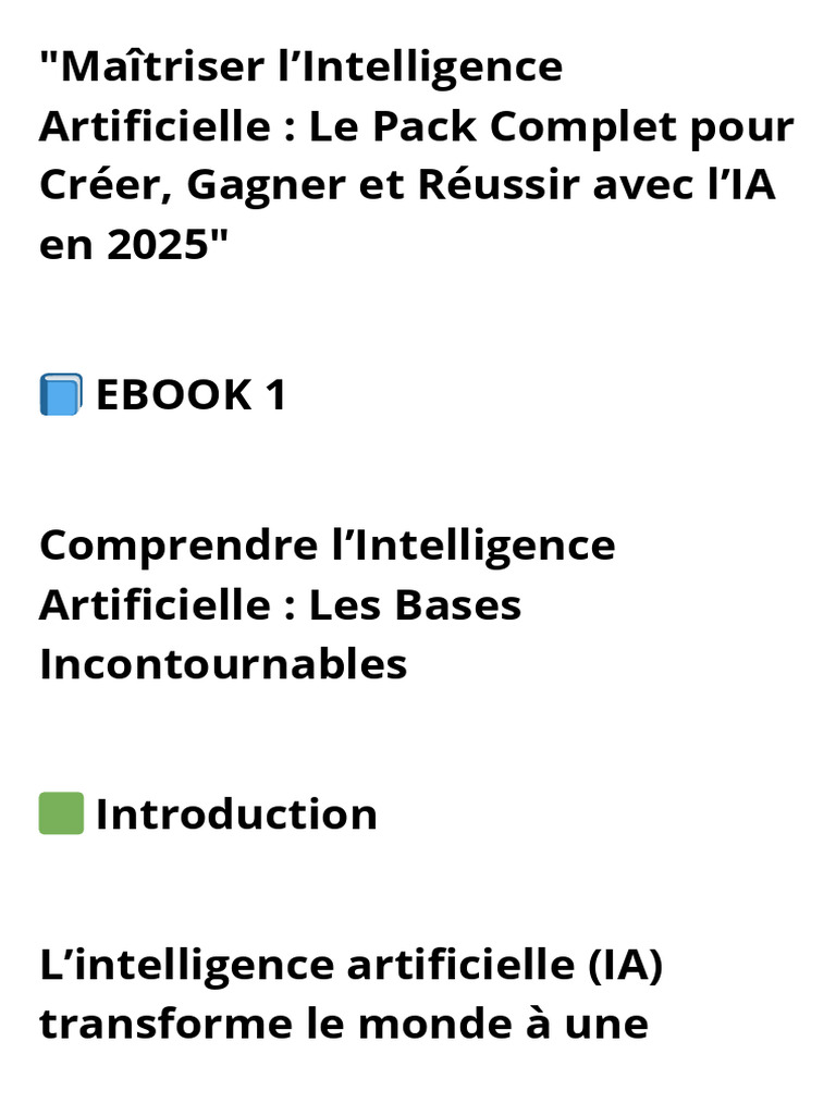 Créer un Business Rentable avec l'IA | PDF | Intelligence artificielle ...