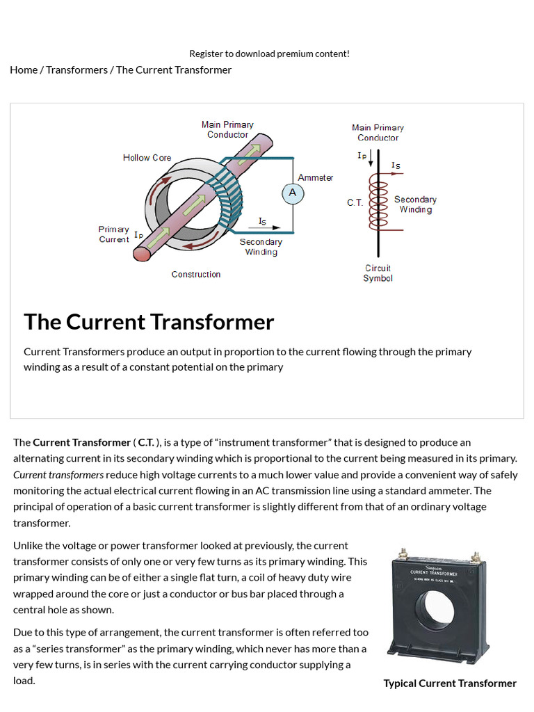 Current Transformer Basics and The Current Transformer | PDF ...
