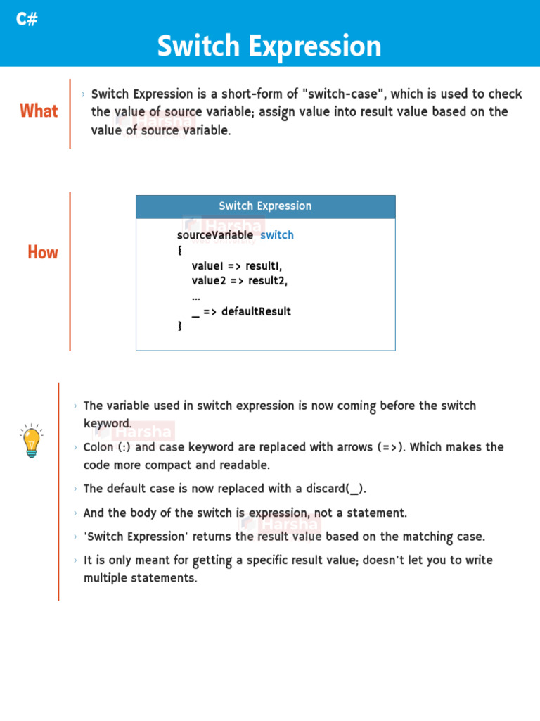 Switch Expression Cheatsheet | PDF
