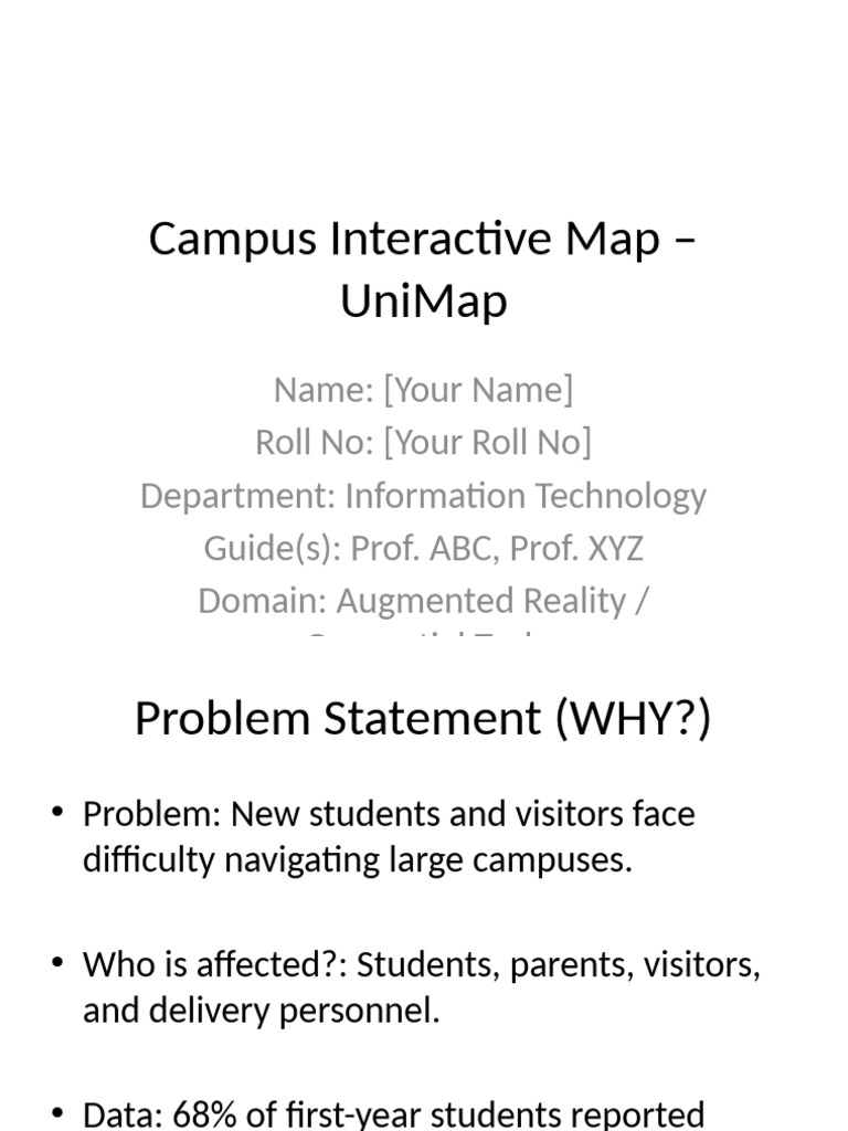 UniMap: AR Campus Navigation Tool | PDF