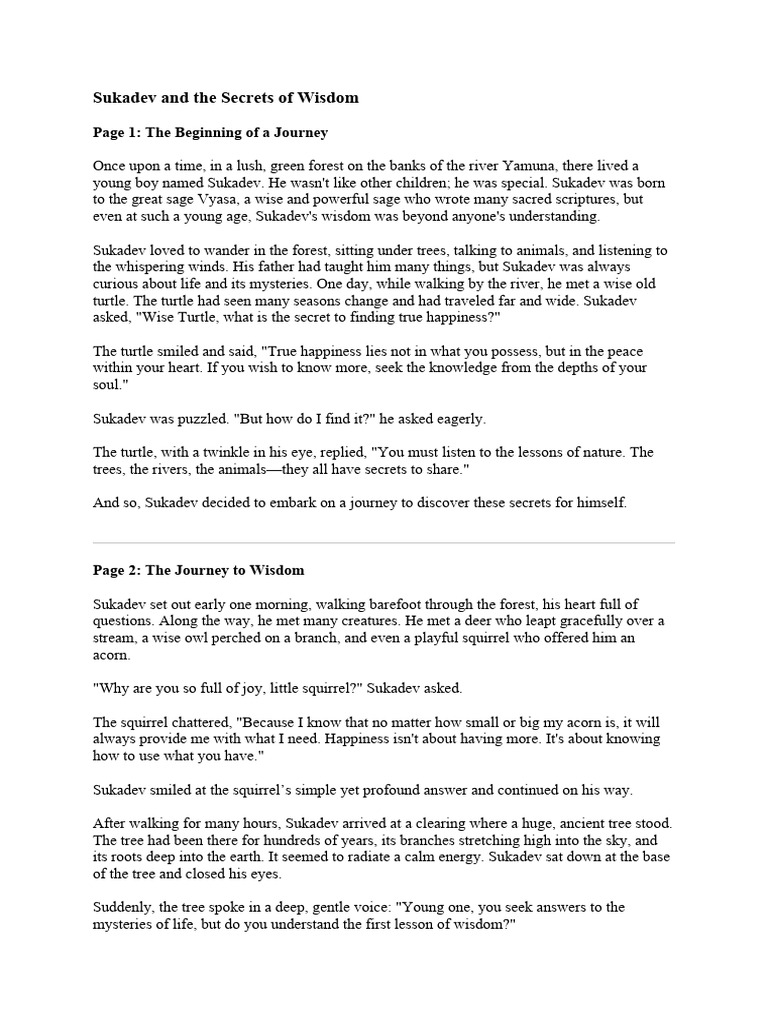 Sukadev's Journey to Wisdom | PDF | Wisdom