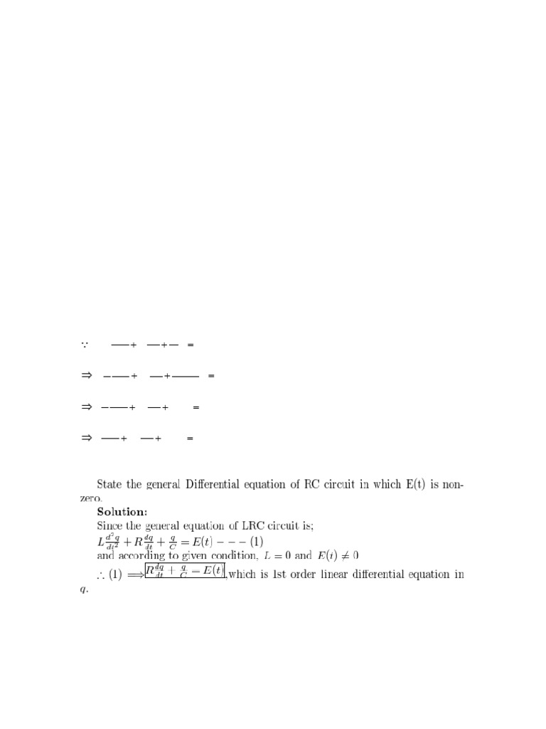 RLC Circuit Analysis and Differential Equation | PDF