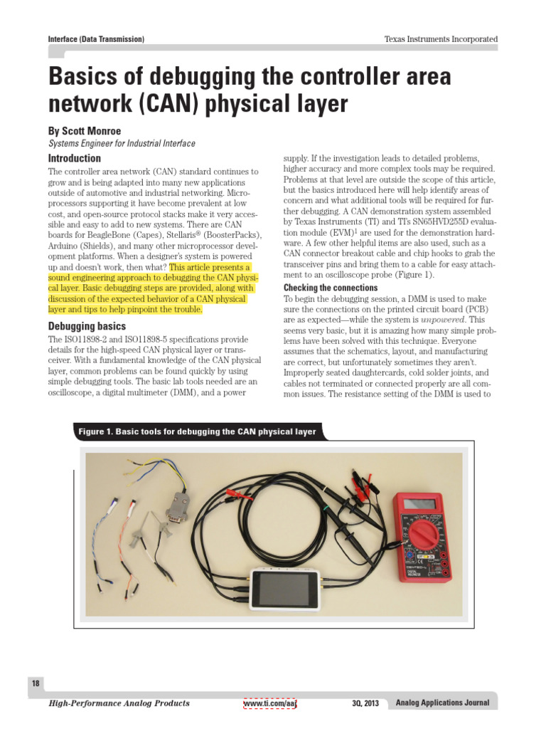 Basics of Debugging The Controller Area Network Physical Layer | PDF ...