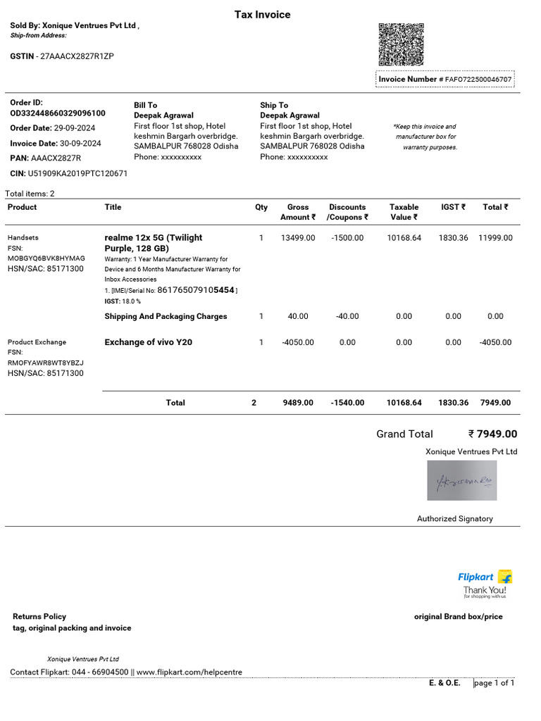 Invoice and Credit Note Details | PDF | Payments