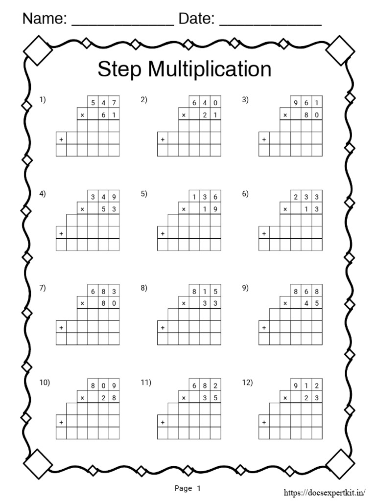 Step-by-Step Multiplication Worksheets | PDF