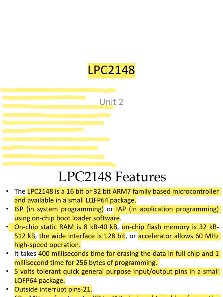 LPC2148 Microcontroller Architecture Overview | PDF | Microcontroller ...