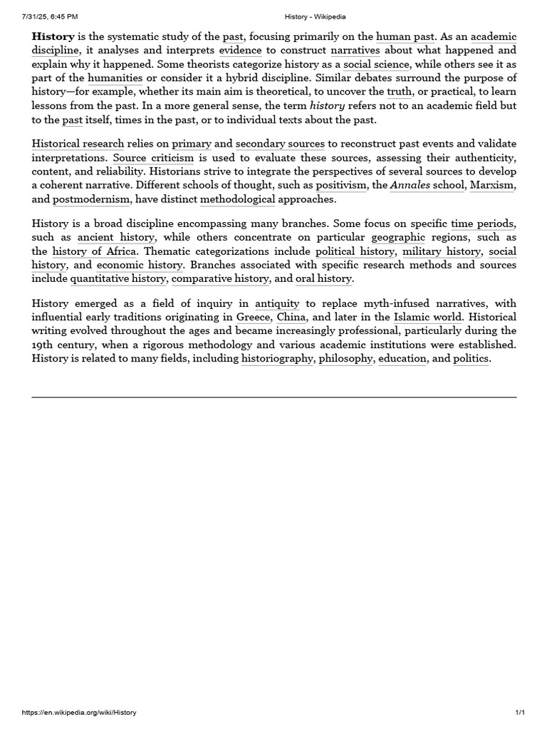 Understanding the Study of History | PDF
