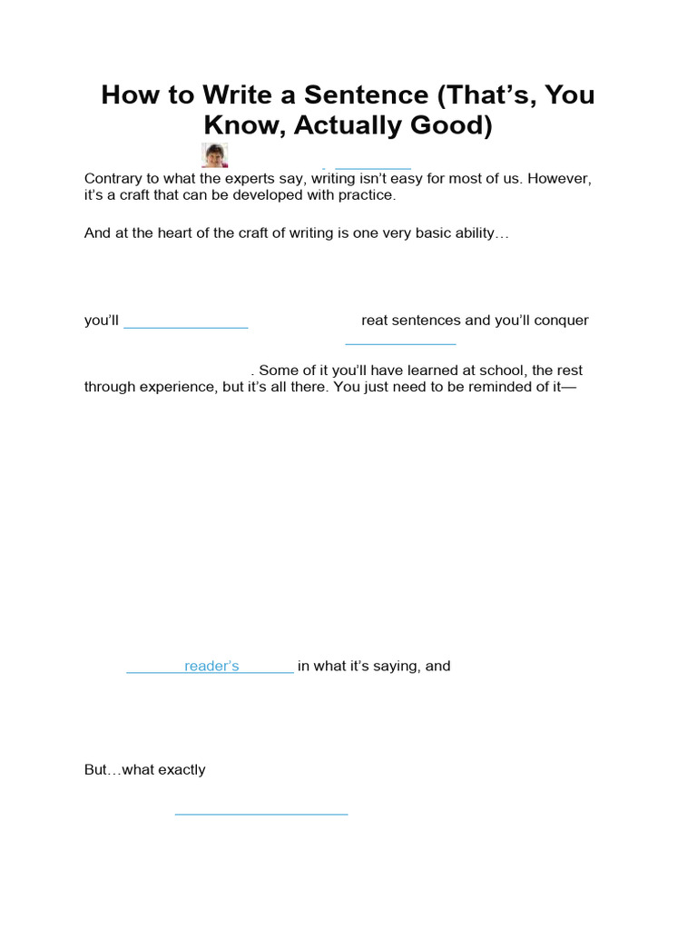 Smart Blogger - How To Write A Sentence That Are Actually Good | PDF ...