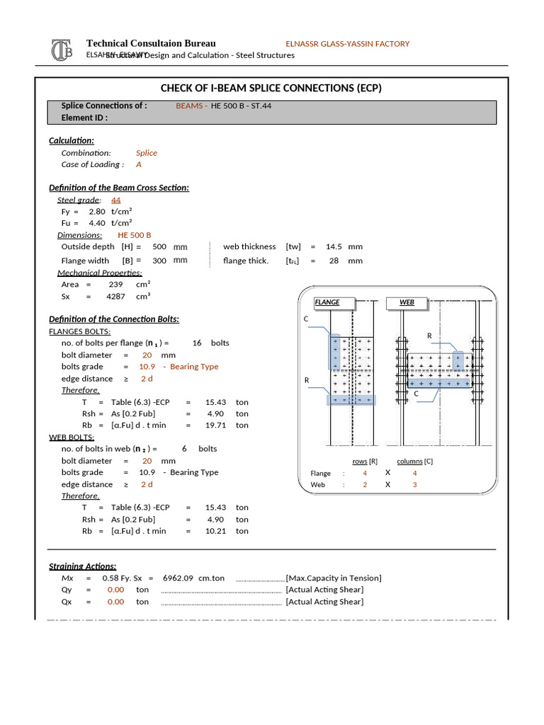 I-Beam Splice Connection Analysis | PDF | Structural Engineering ...