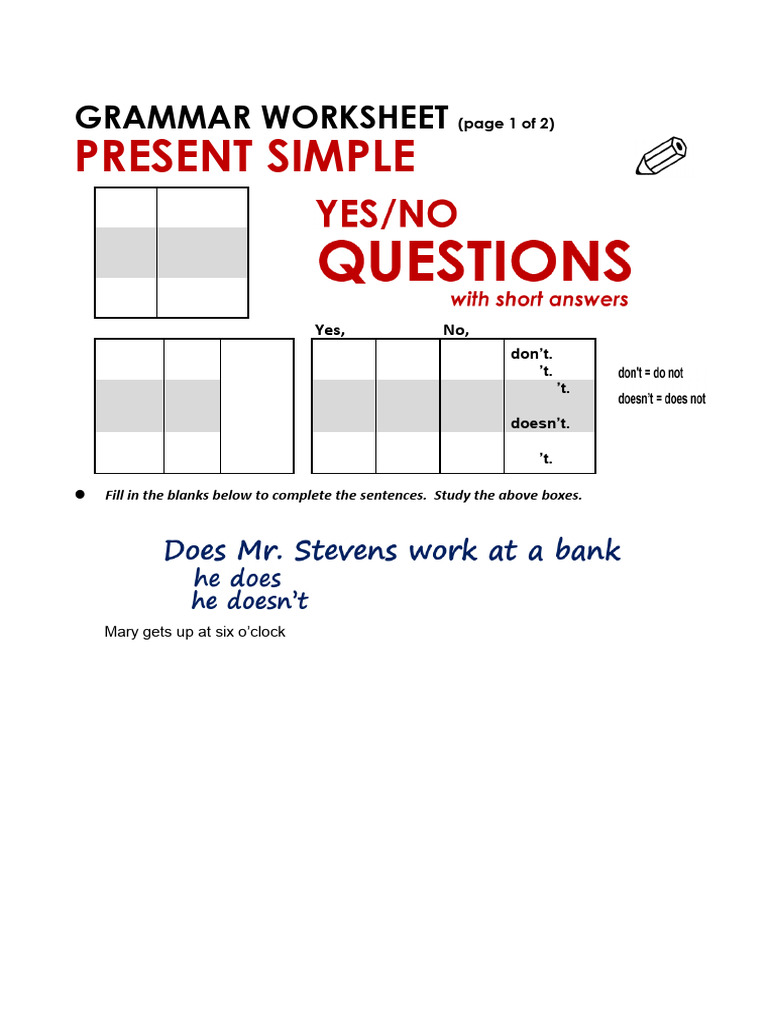 Present Simple Grammar Worksheet | PDF | Grammar | Linguistics