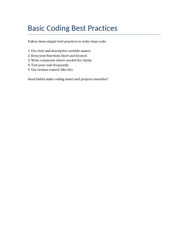 Essential Coding Best Practices Guide | PDF
