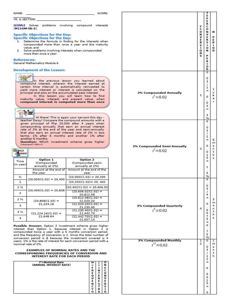 Compound Interest Problem Solving Guide | PDF | Compound Interest ...