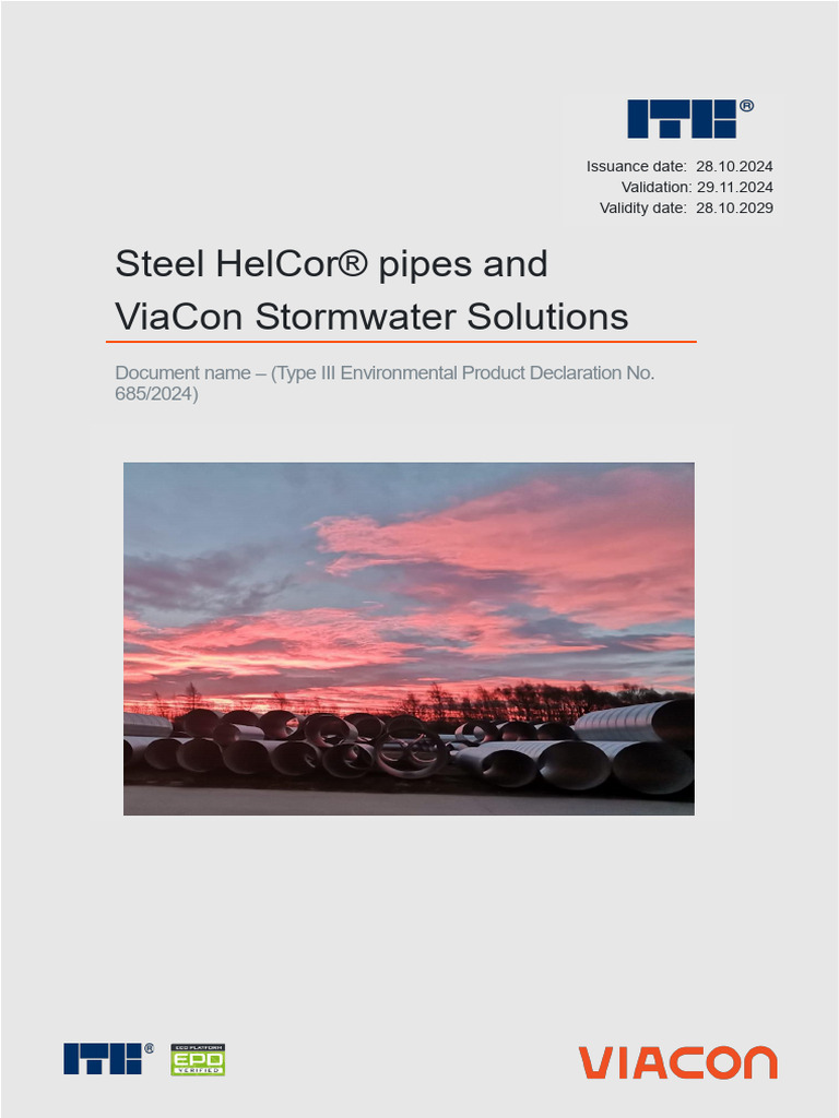 Type III EPD for Steel HelCor® Pipes | PDF | Life Cycle Assessment ...