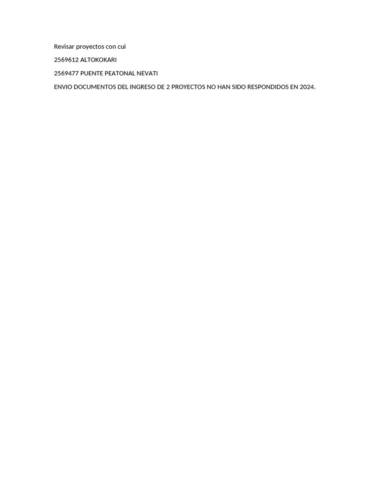 Revisar Proyectos Con Cui | PDF