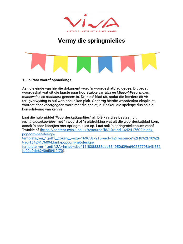 Vermy Die Springmielies | PDF