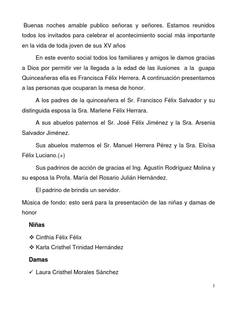 Buenas noches amable publico señoras y señores
