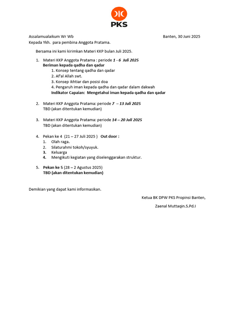 Materi KKP Juli 2025 untuk Anggota Pratama | PDF