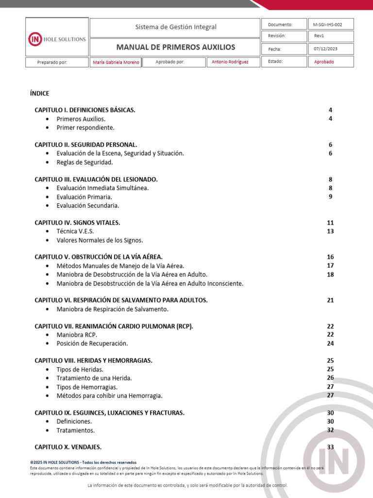 Manual de Primeros Auxilios IHS | PDF | Primeros auxilios | Legumbres