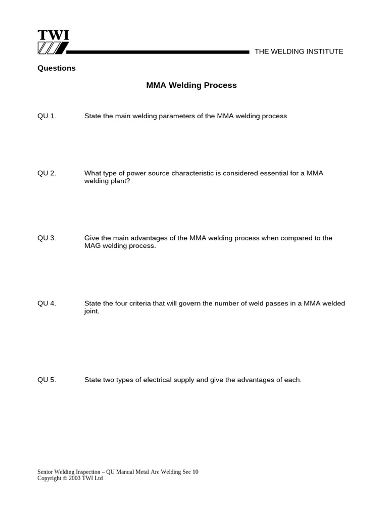 MMA Welding Process Overview | PDF