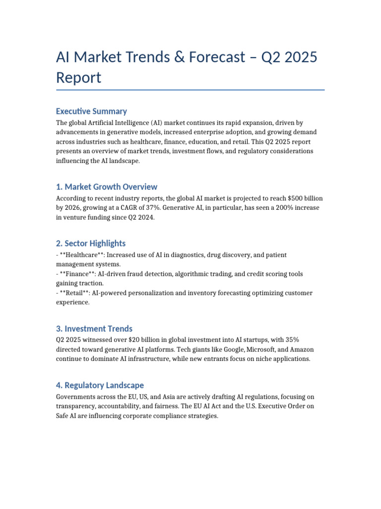 AI Market Trends & Funding Q2 2025 | PDF