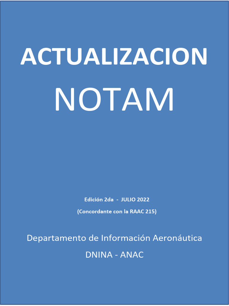 Actualización de NOTAM ANAC 2022 | PDF | Aeropuerto | Aviación