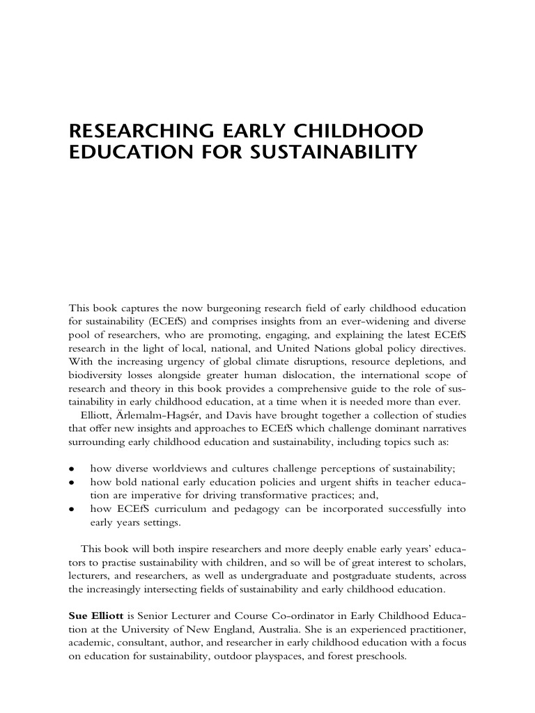 Early Childhood Education for Sustainability | PDF | Sustainability ...