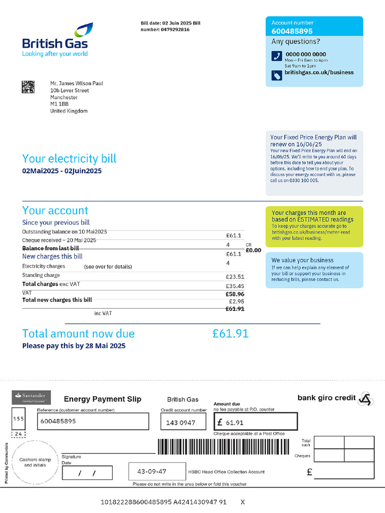 British Gas Example Bill - PDF - 20250626 - 225218 - 0000 | PDF
