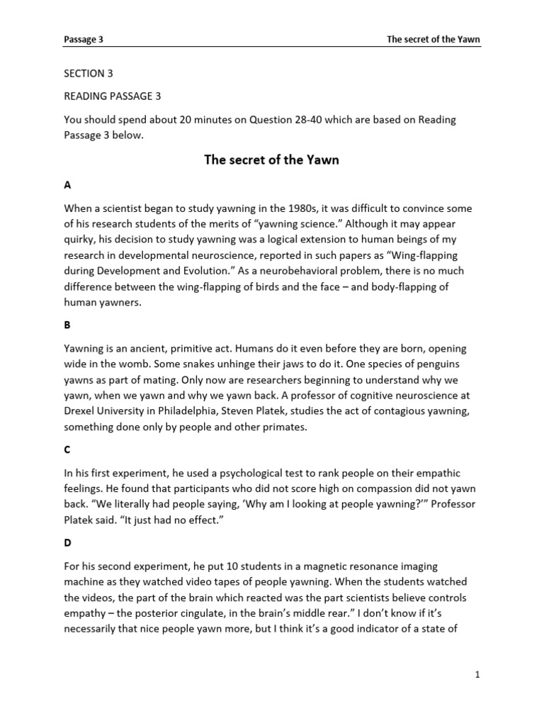Understanding the Science of Yawning | PDF | Empathy | Brain