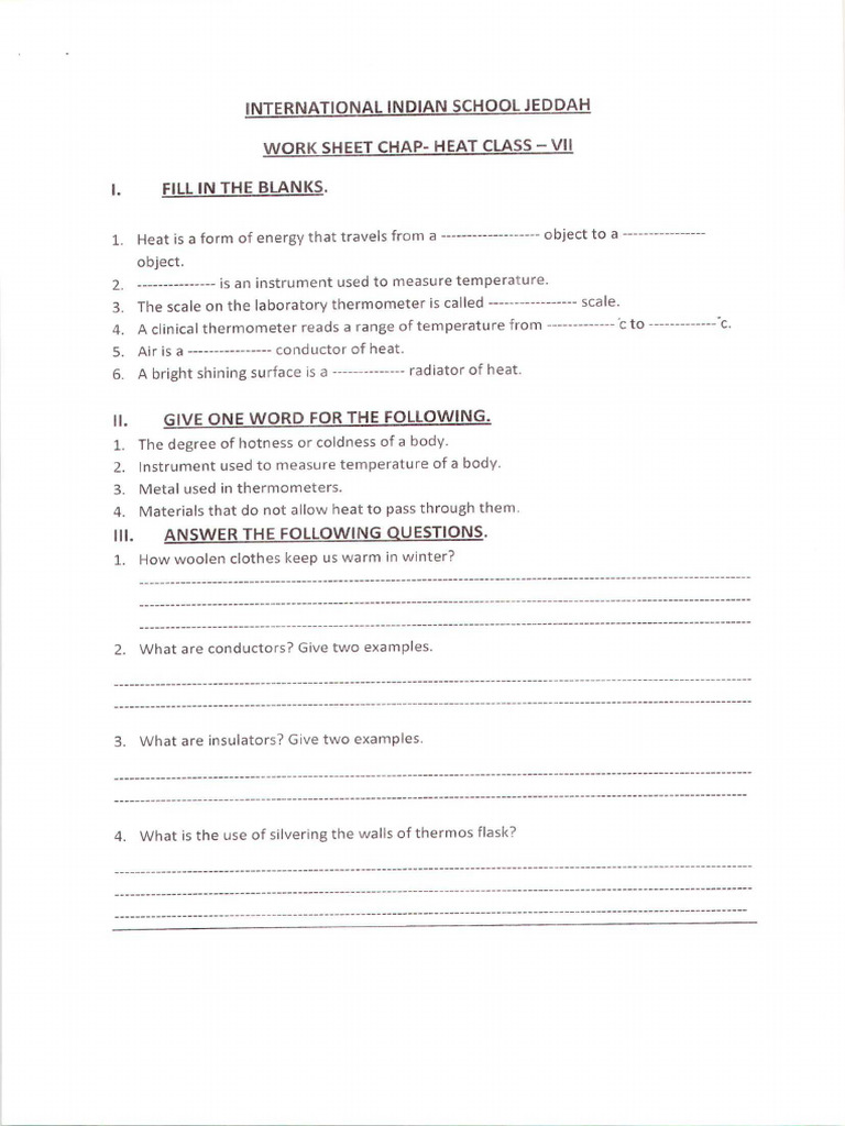 CBSE Class 7 Science - Heat | PDF