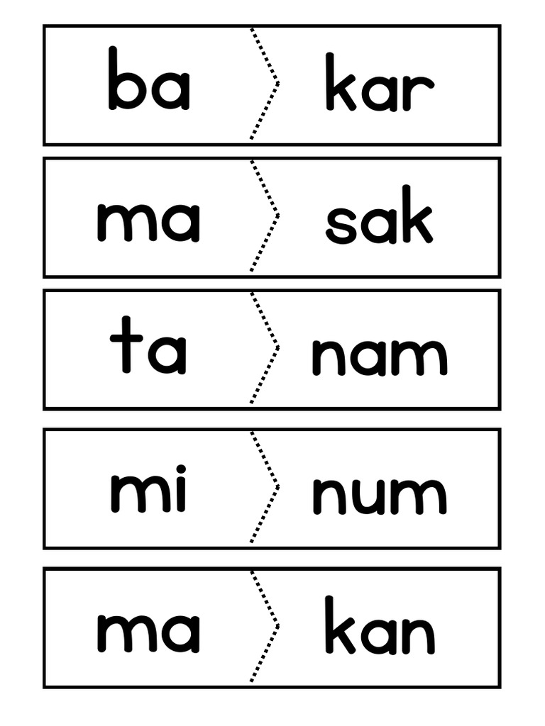 Puzzle Perkataan KV+KVK | PDF