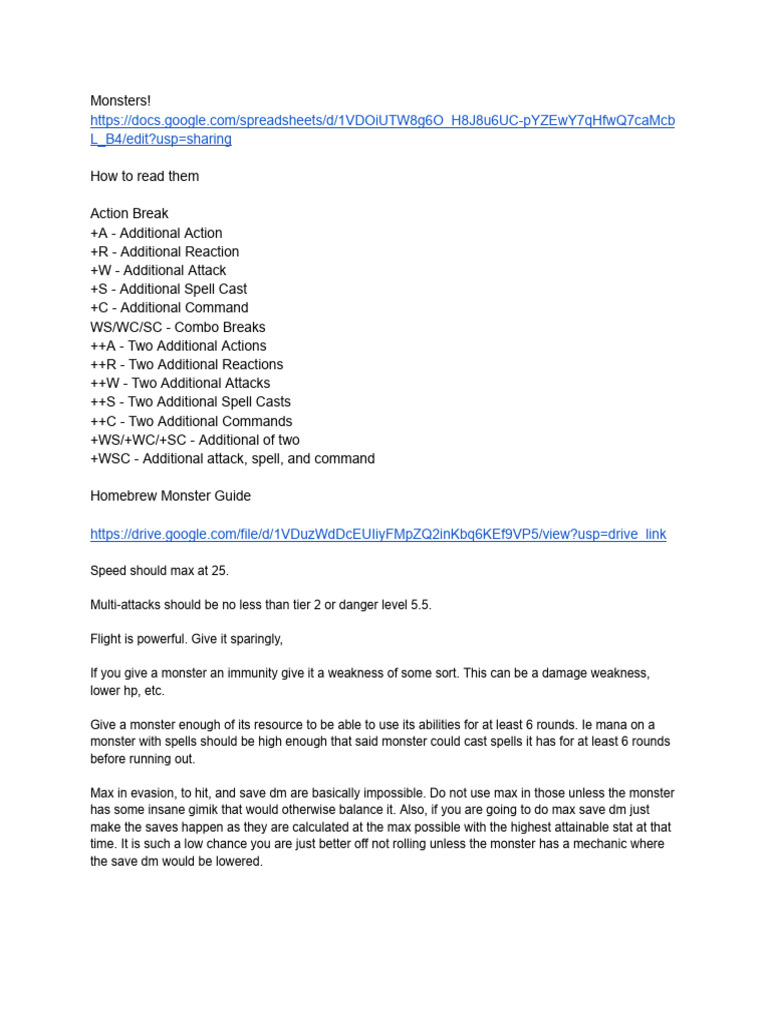 Homebrew Monster Creation Guide | PDF