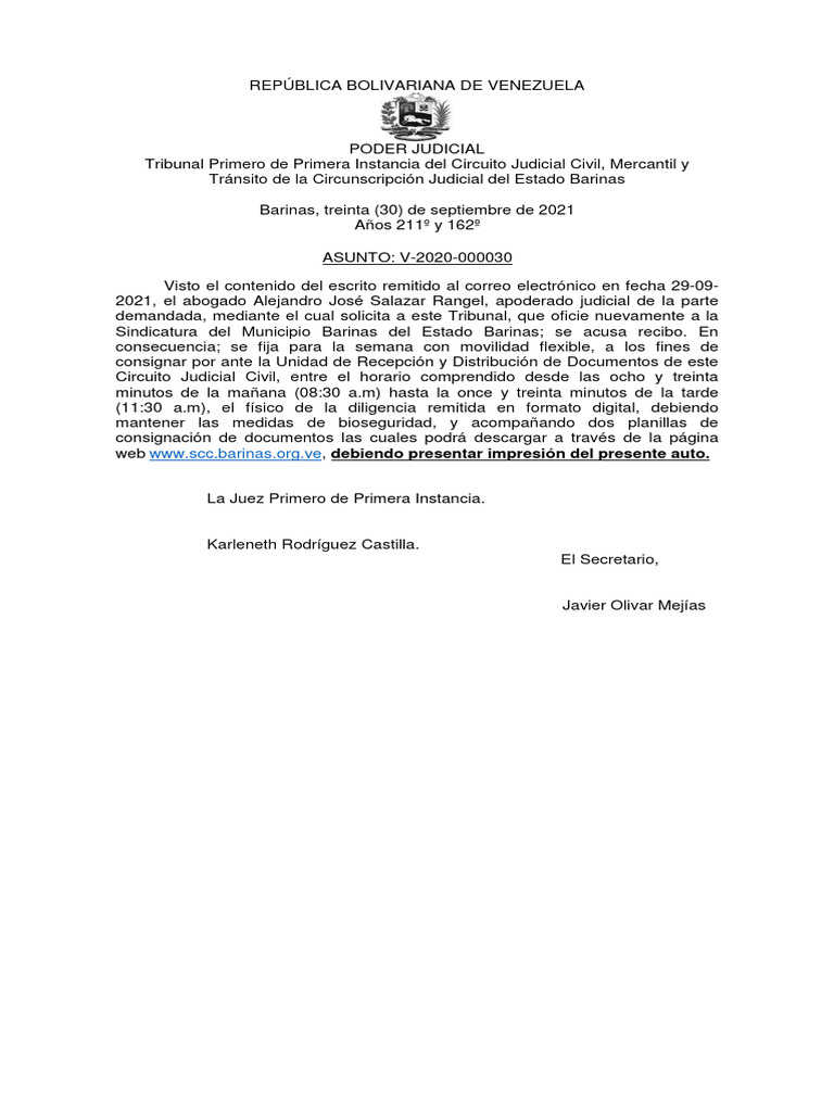 V-2020-000030 - Auto Acuse Recibo | PDF