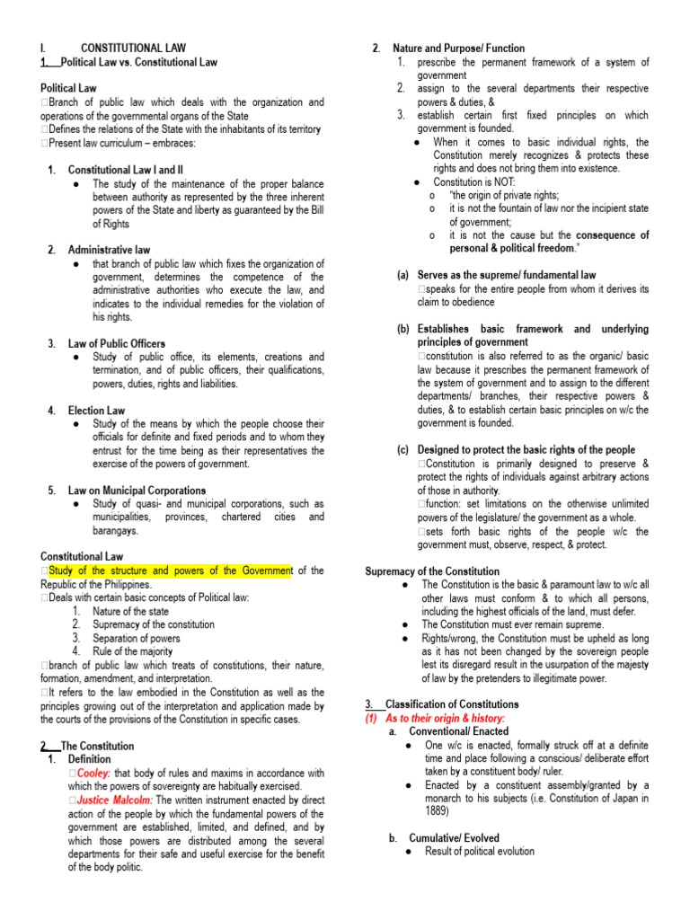 Overview of Constitutional Law Principles | PDF | Justice | Crime ...