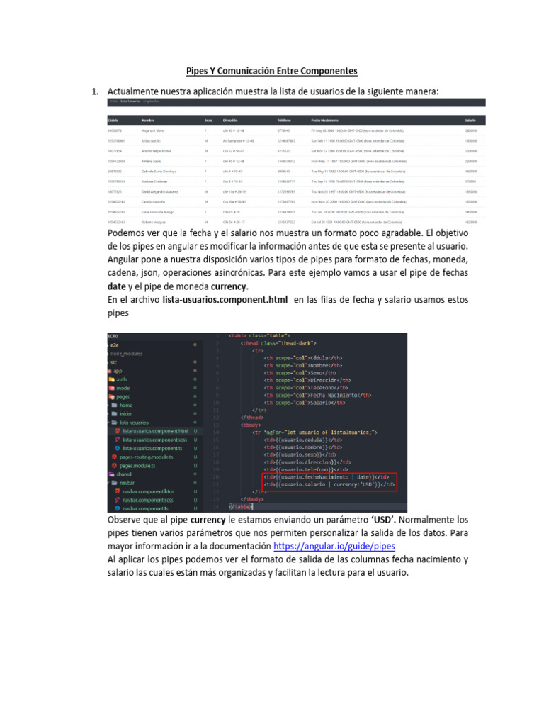 Uso de Pipes y Filtrado en Angular | PDF | Informática
