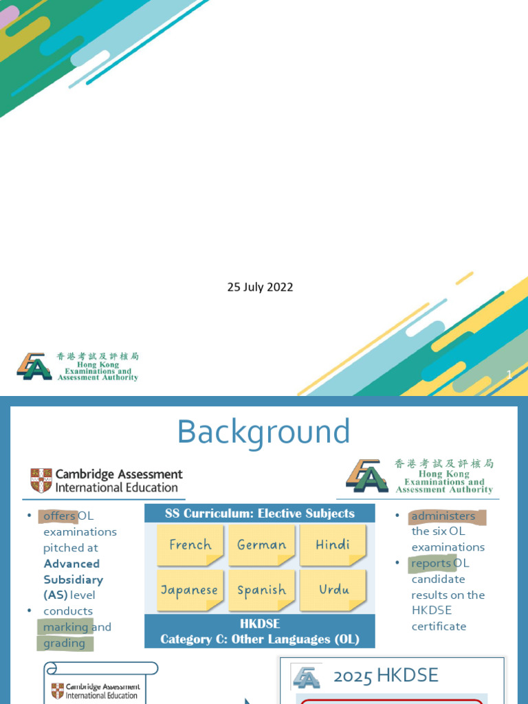2025 HKDSE Category C Exam Updates | PDF | Educational Stages | Student ...