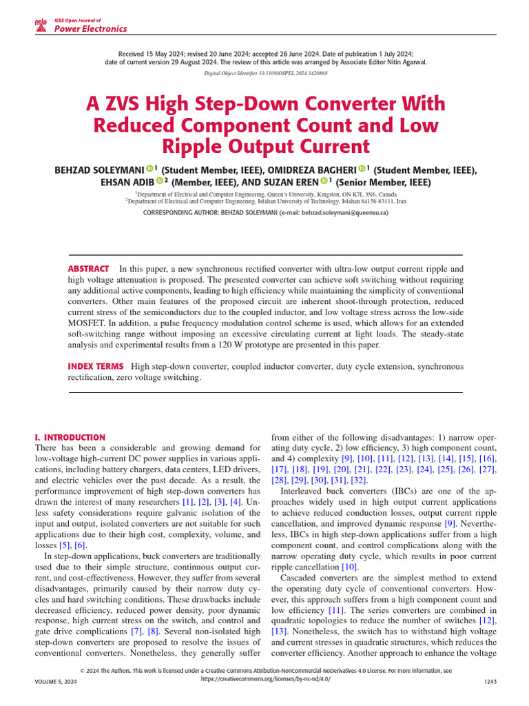 ZVS High Step-Down Converter Design | PDF | Manufactured Goods ...