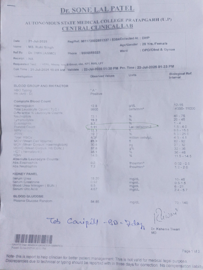 Rubi Blood Report 22-Jul-2025 20-20-40 | PDF