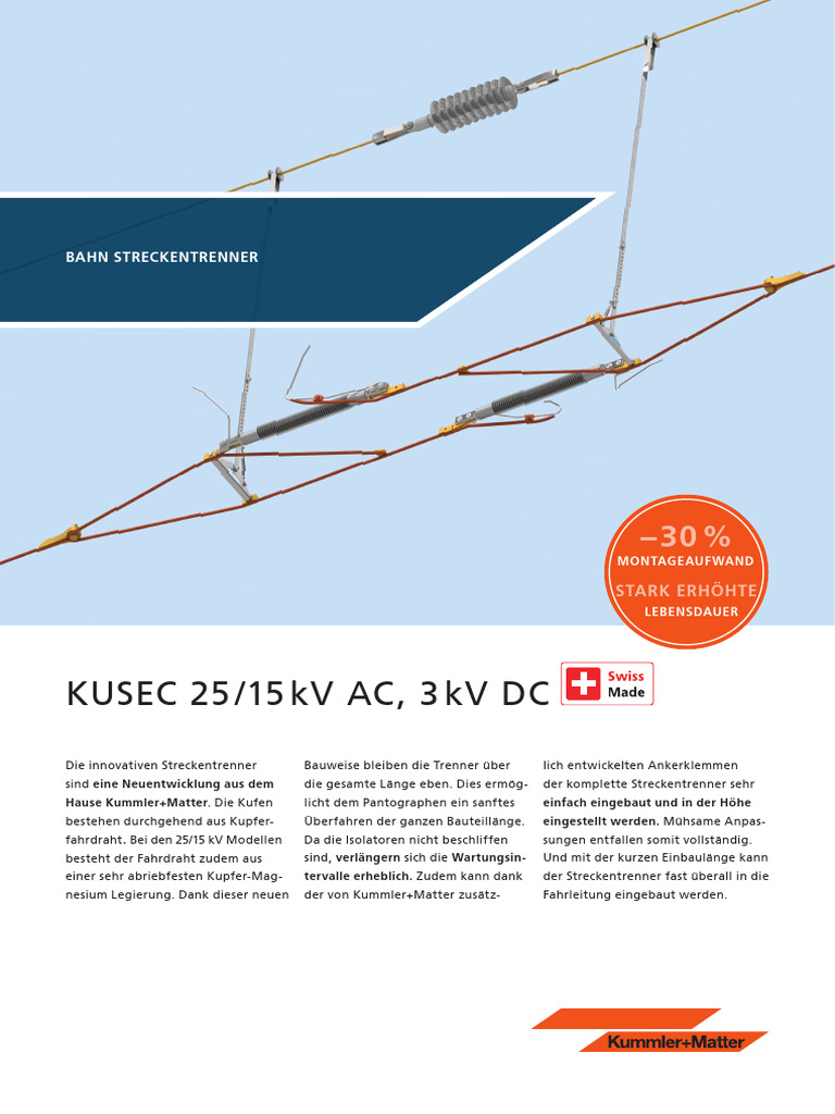 Kusec Y00 092 001 Streckentrenner 15-25-3 KV Final Online | PDF