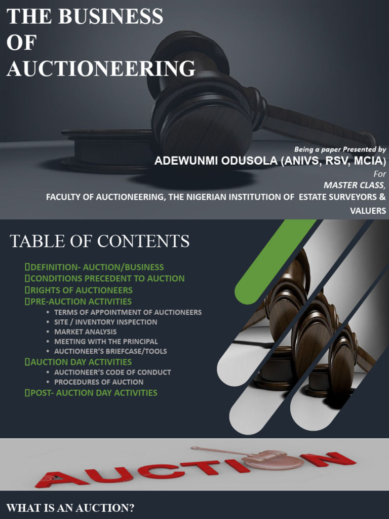 Mastering Auctioneering Essentials | PDF | Auction | Business