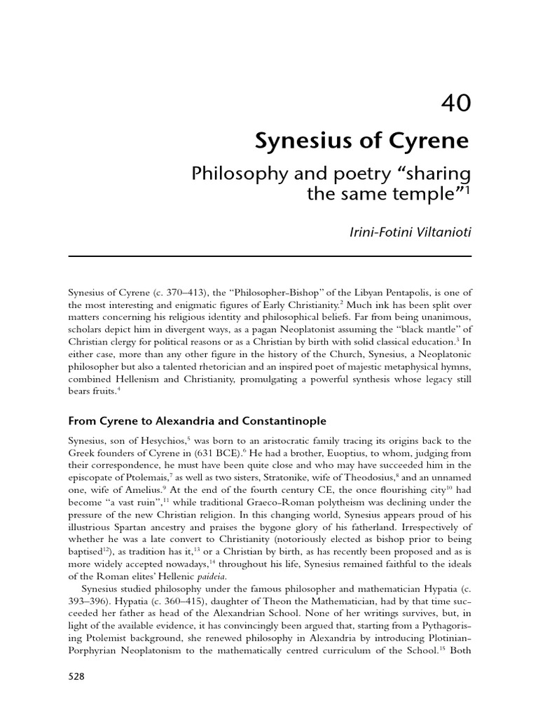 Synesius of Cyrene Philosophy and Poetry | PDF | Neoplatonism | Nous