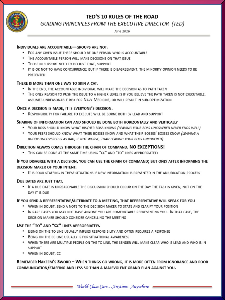 TED 10 Rules of The Road | PDF