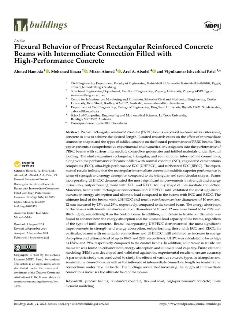 Flexural Performance of Precast Concrete Beams | PDF | Strength Of ...