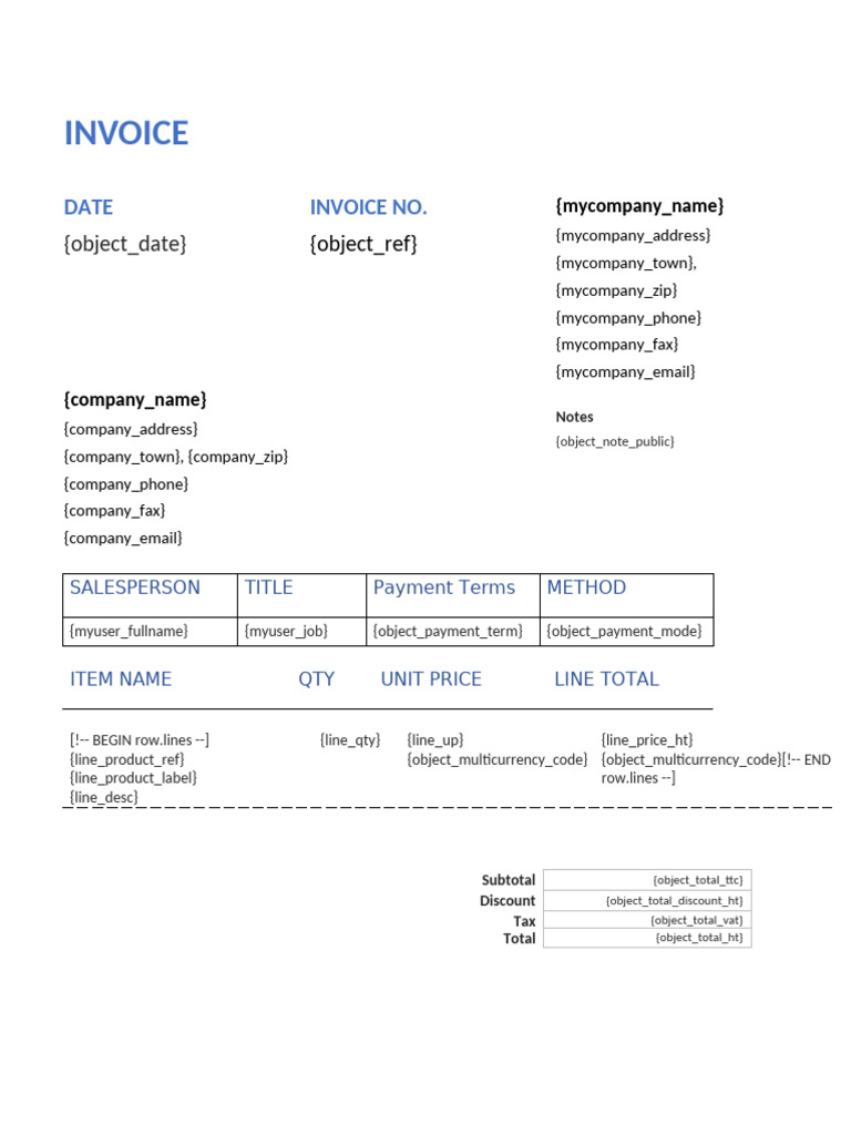 Invoice Outstanding Balance Template | PDF