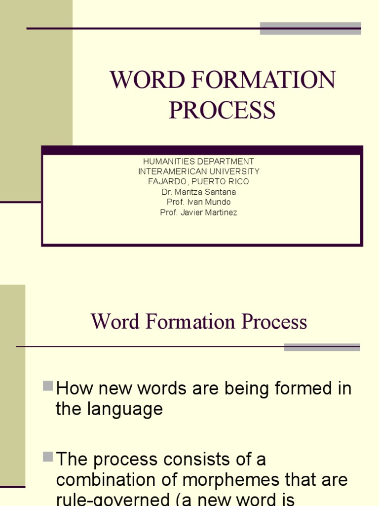 Word Formation Processes Guide | PDF